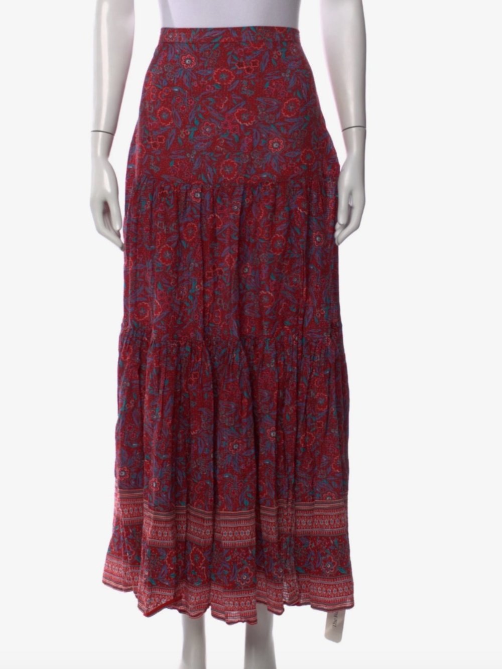 Veronica Beard - Serence Floral Skirt (Spicy Red Multi) Size: XS